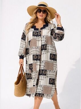 Vintage Nautical Patchwork Dress Yacht | Old Money Resort Coverup XL 2X